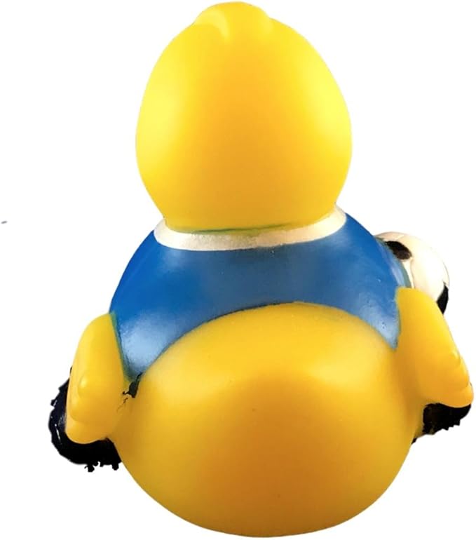 3" Soccer Rubber Duck [Sealed Hole, No Mildew] - Baby Safe Bathtub Bathing Toy