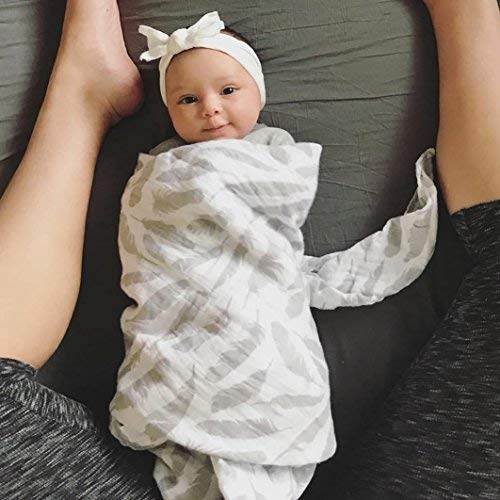 Muslin Swaddle Blanket 100% Soft Muslin Cotton 3 Pack 47"x 47" Classic Grey Combo Unisex for Baby Girl or Baby Boy