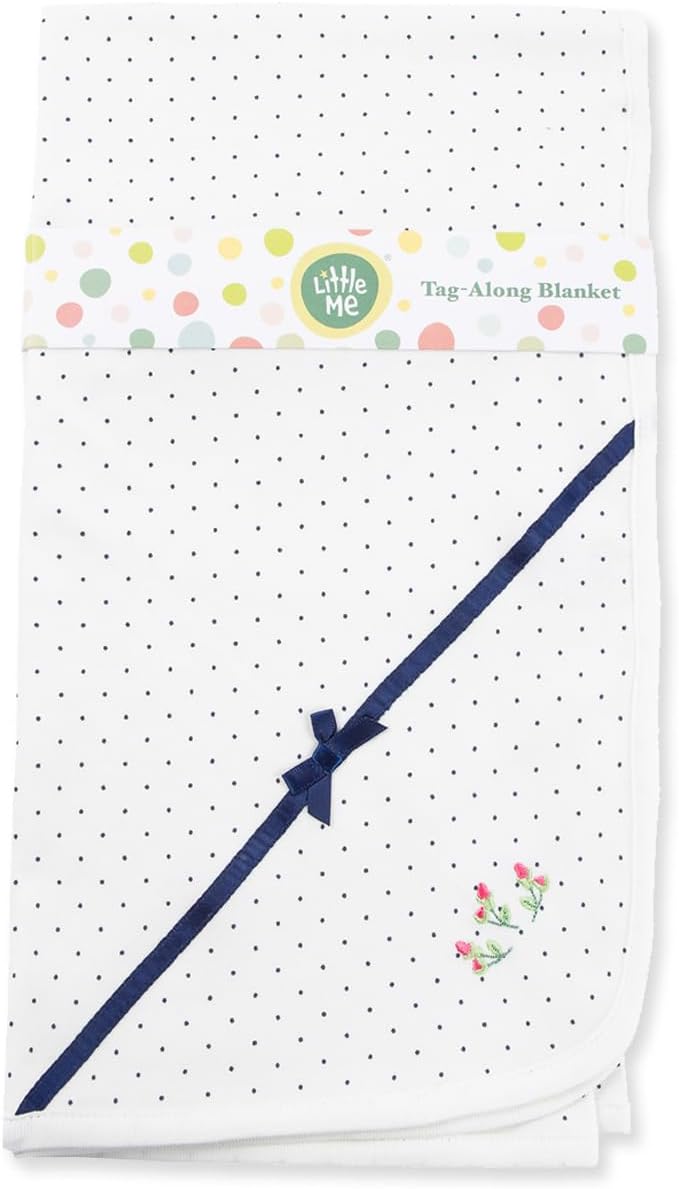Little Me Blankets for Baby Girls' Swaddling Receiving Blanket, Ivory Rosebud, 30 x 27 Inches