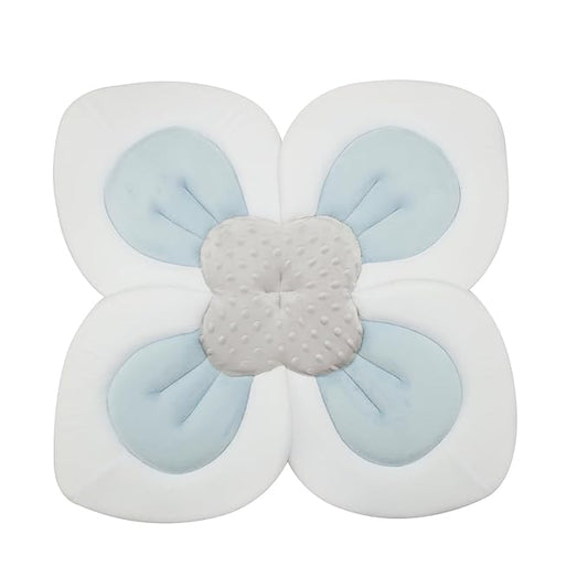PandaEar Baby Bath Pad for Infant Newborn | Soft Flower Petals for Sink Bathtub Essentials Shower Gift (Blue)