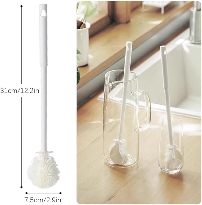 360° Flexible Silicone Bottle Brush with Long Handle, Deep Cleaning Brush for Long Bottle, Narrow Neck Bottle, Water Bottles, Baby Bottles, Flasks (3PCS)