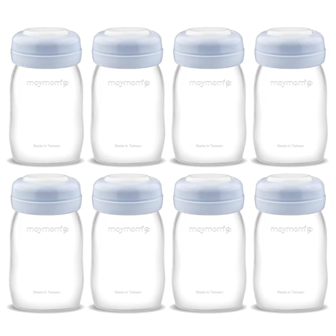Maymom Wide Neck Breastmilk Collection n Storage Bottle 5.4 oz; Re-markable SureSeal Disc. Fits Spectra S2 Spectra S1 Spectra 9 Plus.
