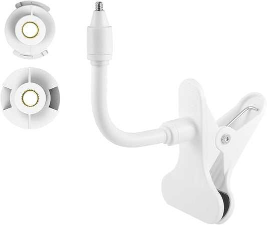 Flexible Baby Monitor Clip Clamp Mount Holder for HelloBaby HB65/HB40/HB6550/HB66/HB248/HB6339/HB6550 Pro, ANMEATE SM935E/SM650/Bonoch/ChildsFarm Baby Monitor, Long Gooseneck Arm, No Tools Needed