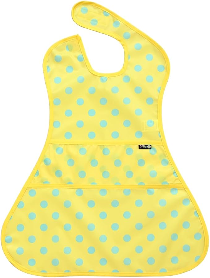 Full Coverage Waterproof Feeding Bib for Toddlers – Extra Long Apron Bib for Mealtime, Self-Feeding, BPA-Free