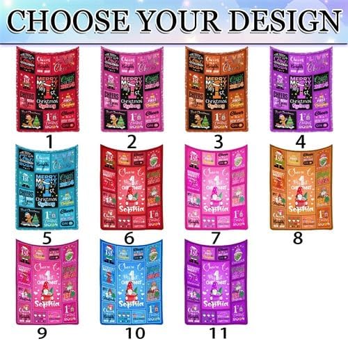 Artsadd Customized Name Baby Blanket for Girls Boys, Personalized Christmas Blanket for Kids Adults Daughter Son Custom Baby Receiving Blanket with Name for Boys Girls Infant