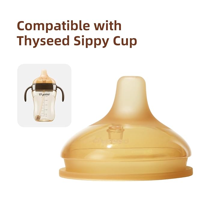Thyseed Infant Spill Proof Weighted Straw Sippy Cups with Handles and Lids Breastfed Baby First Soft Spout Top Training Water Cup Toddler Boy Girl No Leak Transitioning Bedtime Milk Bottles 6 Months+