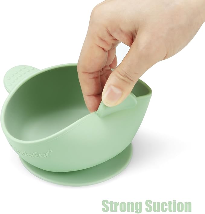 PandaEar 3 Pack Suction Bowls for Baby Toddlers 6-12 months, Silicone Baby Bowls with Suction for Food Feeding, BPA Free Toddler Bowls, Microwave and Dishwasher Safe