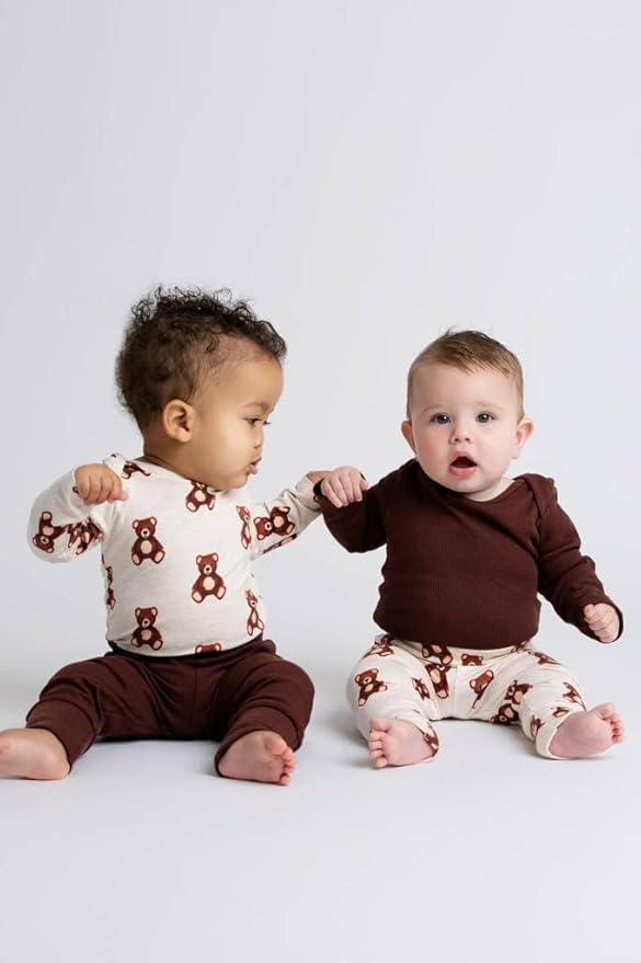 MONICA + ANDY Baby Organic Long Sleeve Jack and Jill Bodysuit