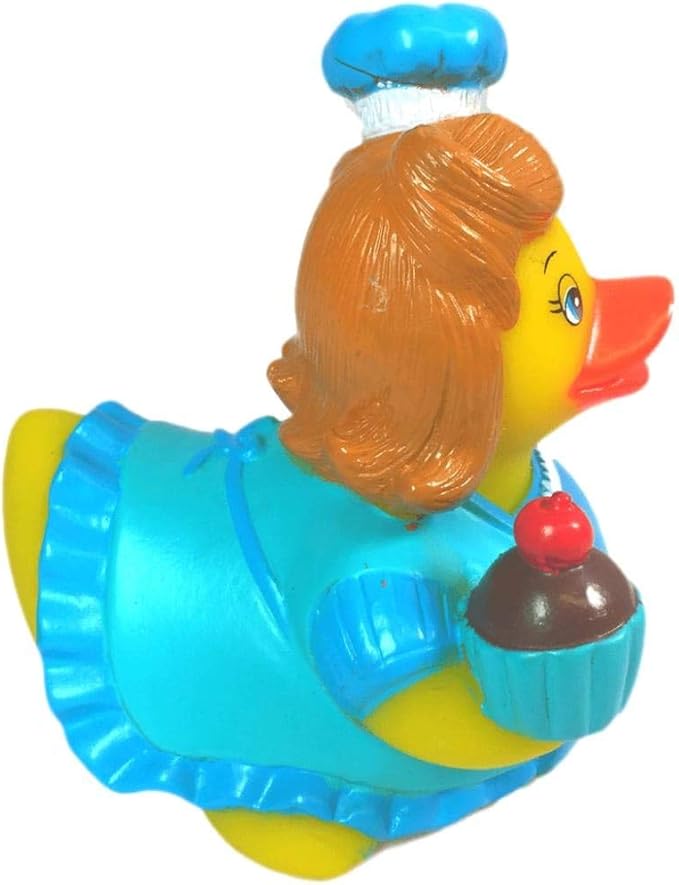 3" Baking Rubber Duck [Sealed Hole, Floats Upright] - Baby Safe Bathtub Bathing Toy