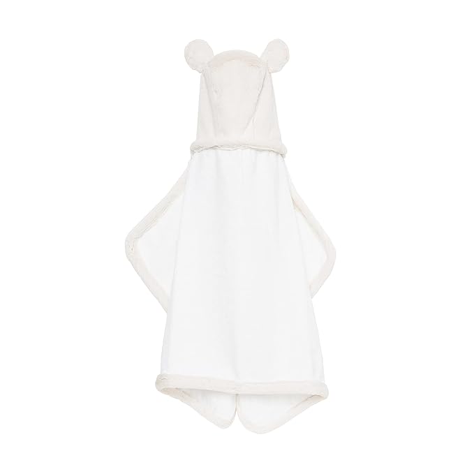 Little Giraffe Luxe Baby Towel with Ears, 24" x 41", Cream