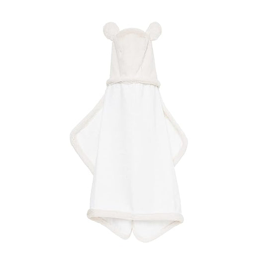 Little Giraffe Luxe Baby Towel with Ears, 24" x 41", Cream