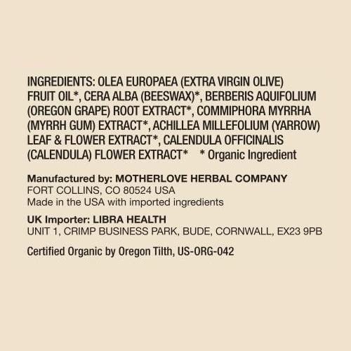 Motherlove Diaper Balm (1 oz) Organic Herbal Diaper Rash Cream—Cloth Safe, Zinc Oxide- Petroleum-Free—Ideal diaper Bag Size