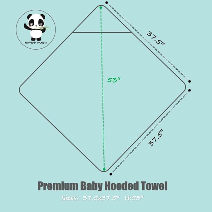 HIPHOP PANDA Hooded Towel - Rayon Made from Bamboo, Bath Towel with Bear Ears for Newborn, Babie, Toddler, Infant - Absorbent Large Baby Towel - Yellow Duck, 37.5 x 37.5 Inch