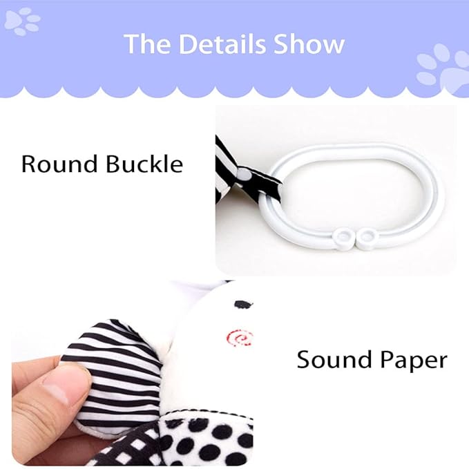 D-KINGCHY Baby Toys Car Seat Stroller Plush Hanging Rattle Animal Stuffed Hanging Toy with Teether Rattle Sound for 0-3 Years Old (Elephant)