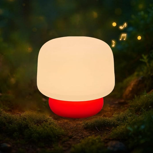 Mushroom Night Light for Kids-Gift & Toy for Kids, Touch Lamp with Sounds&Sleep Music, Squishy Silicone, Eye-Safe LED, 30-Min Timer, Dimmable Rechargeable Bedside Table Lamp – Gift for Boys & Girls