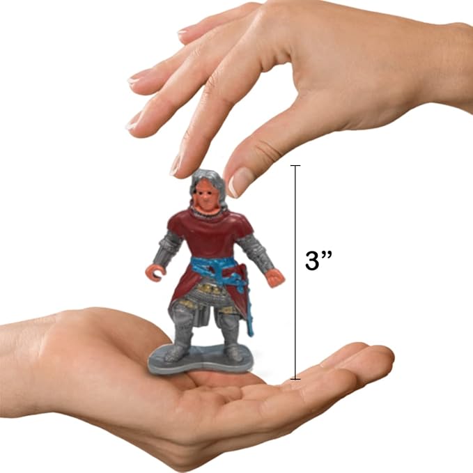 Liberty Imports 8 PCS Medieval Knight Figures - Toy Soldiers Free-Standing Figurines with Realistic Details, Medieval Party Decorations and Cake Toppers, Knight Party Favors for Kids