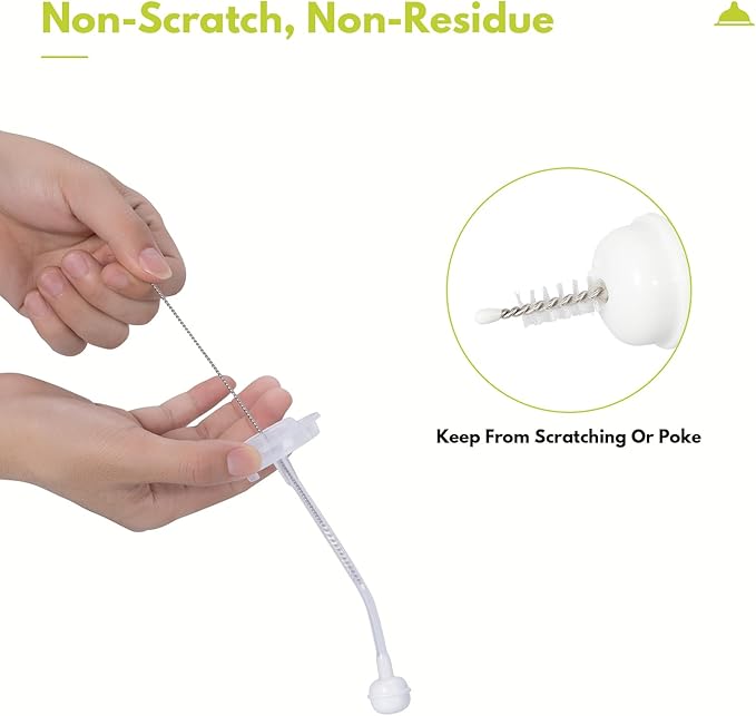 2 Pack Baby Bottle Brush with 4 Pack Straw Brushes, 10.2" Nylon Brushe with Nipple Cleaner and Stand Suction Cup, Pink