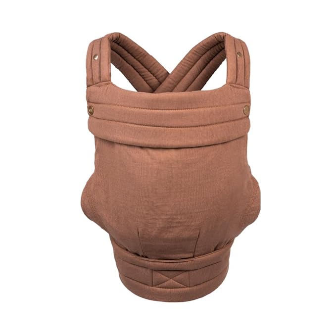 Mabē Monarch Ergonomic Baby Carrier – Premium Cotton Soft Structured Newborn to Toddler Carrier with Hip-Healthy Design, 3 Carry Positions (7-35lbs), Lightweight & Breathable, (Mocha)