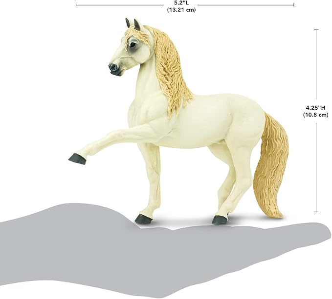 Safari Ltd. Andalusian Stallion Figurine - Detailed 4.5" Plastic Model Figure - Fun Educational Play Toy for Boys, Girls & Kids Ages 3+