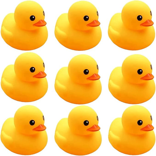 Yellow Rubber Ducks, 10pcs Preschool Bath Toys Bathtub Floating Squeaky Duckies Gift for Baby Shower Infants Kids Toddler Party Decoration