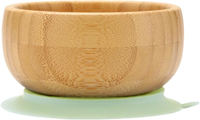 Bamboo Suction Plates for Babies and Bamboo Plates For Kids Baby Feeding and Weaning (Green)
