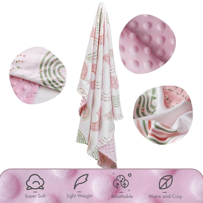 Soarwg Kids Baby Blanket Unisex Newborn, Super Soft Comfy Rainbow Blankets, for Toddler Baby Nursery Bed Blanket Stroller Crib Shower Gifts, 30 x 40 Inch