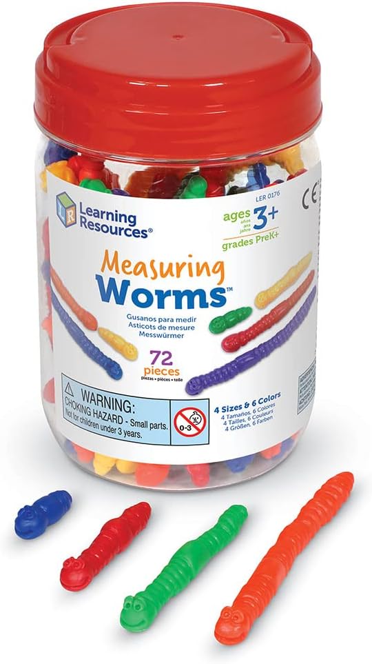 Learning Resources Measuring Worms - 72 Pieces, Ages 3+ Toddler Learning Toys, Counters for Kids