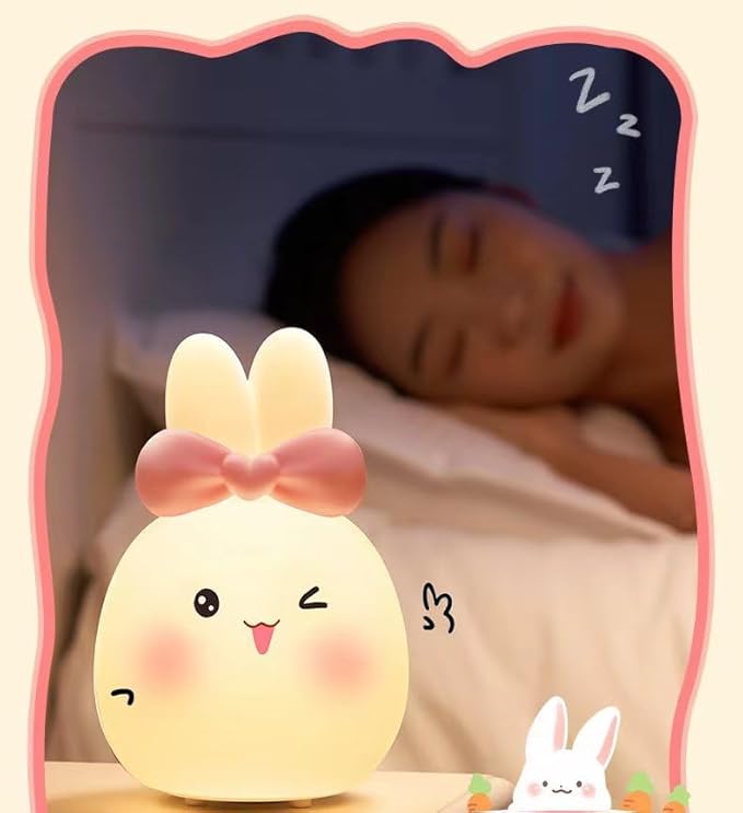 Cute Kids Night Light Night Lamp Night Lights for Kids Bedroom Toddler Baby Portable Silicone Battery Led Nightlight Nursery (Sweet Cat)