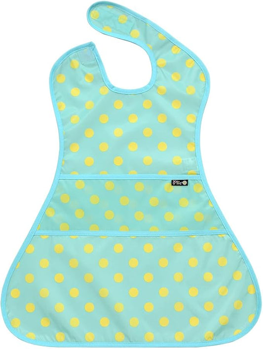 Full Coverage Waterproof Feeding Bib for Toddlers – Extra Long Apron Bib for Mealtime, Self-Feeding, BPA-Free