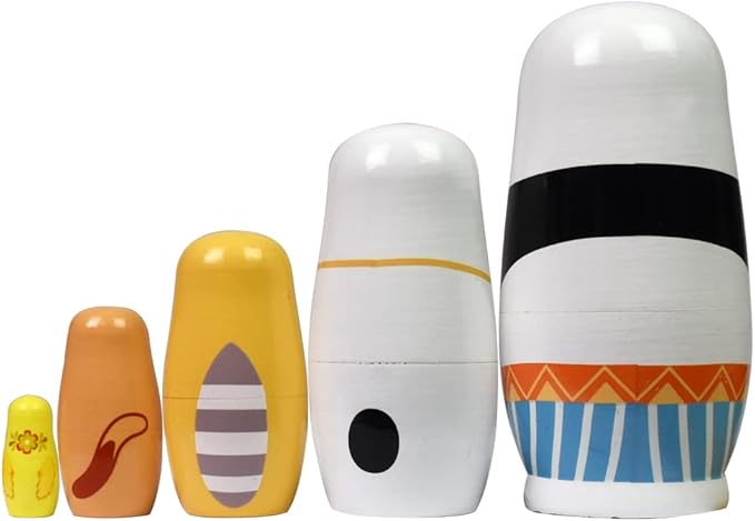 Tphon Nesting Dolls Wooden Russian Matryoshka Dolls for Toddlers Kids Handmade Toys Stacking Doll Set for Children Christmas Birthday Decoration Halloween Wishing Gift