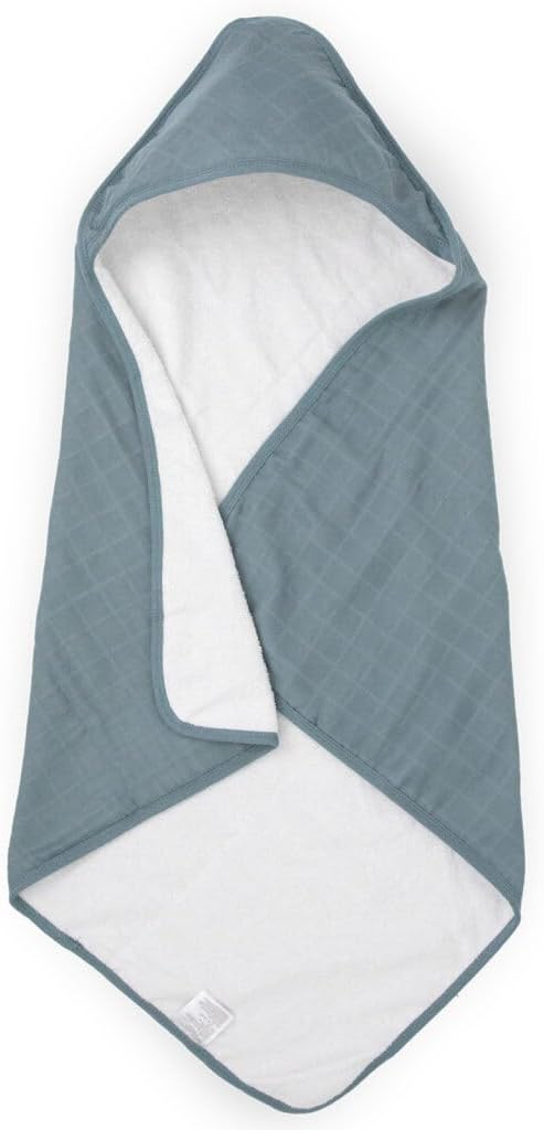 Little Unicorn Premium Infant Hooded Bath Towel| Soft & Absorbent Cotton & Terry Fabric for Newborns (Sea)