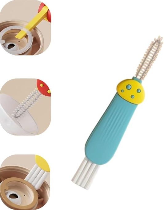3 in 1 Multifunctional Cup Lid Cleaner, Crevice Cleaning Brush Set for Baby Bottle and Tight Spaces