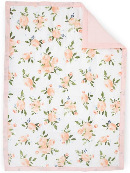Little Unicorn Lofty Comforter Blanket | Super Soft & Breathable Muslin Fabric| Great for Play & Bedtime Blanket (Watercolor Roses Grande)