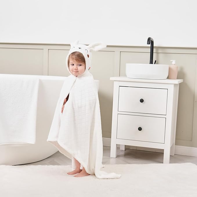 Hooded Baby Towels Girl Baby Bath Towels Toddler Towels for Girls 0-5 Years, 2-Pack Ultra Soft & Absorbent Baby Girl Bath Towel Toddler Bath Towel, Large 50''x32'' Baby Hooded Towel Girl