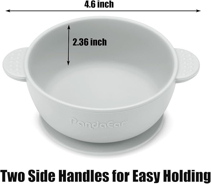 PandaEar 3 Pack Suction Bowls for Baby Toddlers 6-12 months, Silicone Baby Bowls with Suction for Food Feeding, BPA Free Toddler Bowls, Microwave and Dishwasher Safe