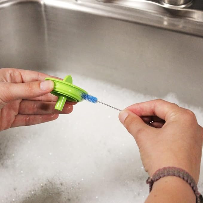 Dr. Brown's Vent Cleaning Baby Bottle Brushes - 4pk and Baby Bottle Cleaning Brush with Sponge and Scrubber - Blue - 3pk