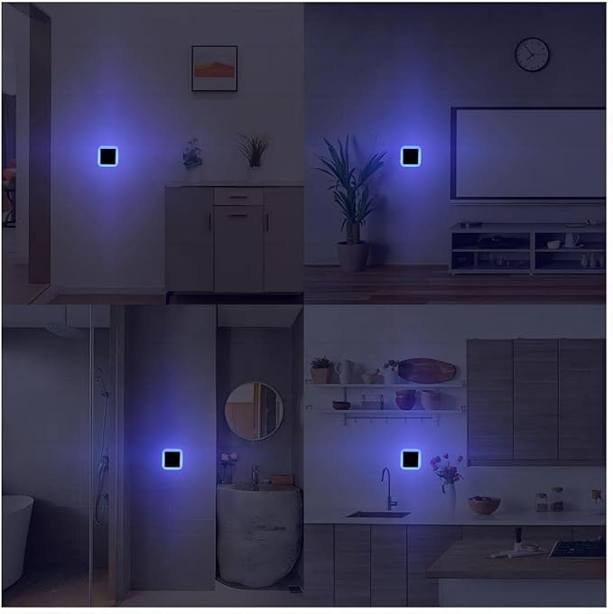 6 Pack Blue LED Night Light Plug in, Dusk to Dawn Sensor Automatic On and Off, Energy Efficient, Soft Glow Kids, Nursery, Bedroom, Bathroom, Hallway, Stairs, Kitchen
