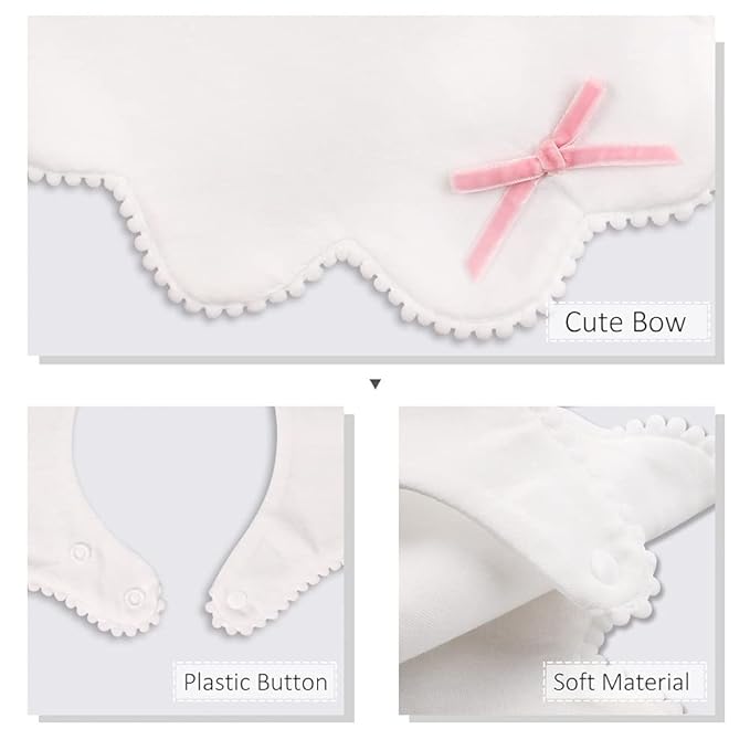 JANGANNSA 3 PCS Flower Baby Bibs Infant Burp Clothes for Baby Girls Saliva Towel Cotton Infant Toddler Girls Bibs(3 PCS -B)