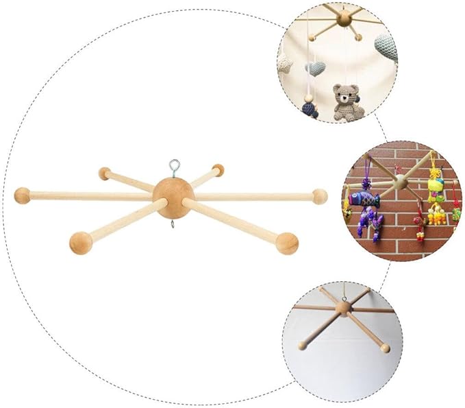 Wooden Mobile Frame Kit - Bed Bell Wind Chimes Crib Hanger Bedroom Ceiling Mobiles Toy Decoration Wind Chime