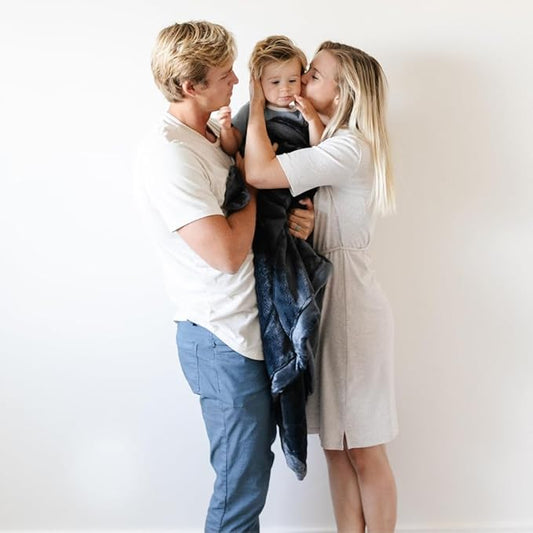 SARANONI Luxury Receiving Blankets for Babies | Ultra-Soft Lush and Boutique Quality Baby Blanket | Charcoal - 40” x 30”