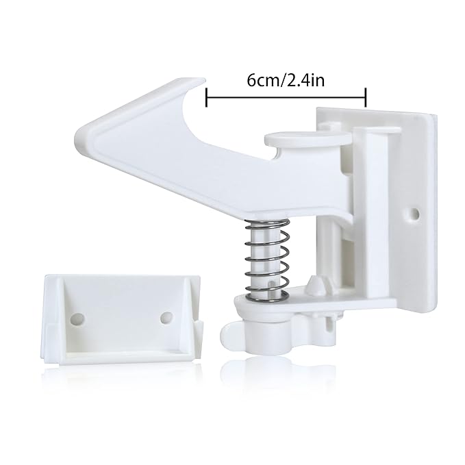 Vmaisi 10 Pack Cabinet Locks for Babies Child Safety Latches - 3.5 Inches Longer Baby Proofing Cabinets Drawer Lock with Adhesive Easy Installation