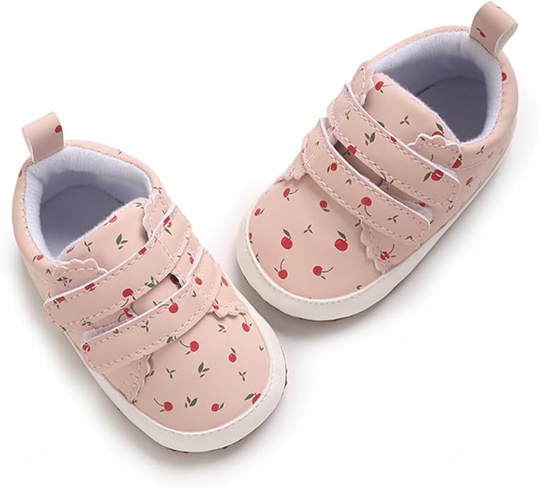 2Pairs Baby Shoes,Boys Girls Non-Slip Rubber Sole Sneakers,Unisex Infant Soft Lightweight First Walking Crib Shoes
