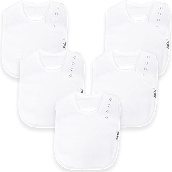 Organic Cotton Baby Bibs for Boys & Girls – Soft, Absorbent Teething & Drool Bibs - Adjustable Snaps for Toddlers