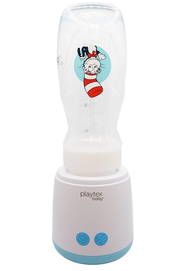 Playtex Baby Vortex Portable Rechargeable Bottle Warmer for Breastmilk or Formula, Warms & Mixes Formula with Spinning Motion, 4 Temperature Settings, Fits Most Baby Bottles, Perfect for Travel
