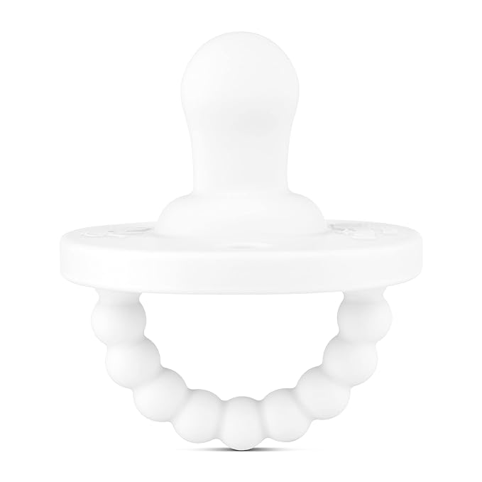 Ryan & Rose Cutie PAT Pacifier Teether (Flat, White)