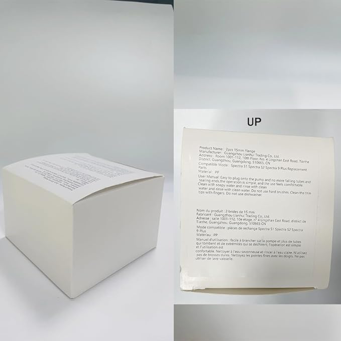 2pcs 15mm Flange Compatible with Spectra S1 S2 9 Plus Synergy Gold Ameda MYA Motif Luna Breast Pump, Replacement to Spectra Pump Parts, Breast Pump Shields 15mm Replace S1 S2 Parts