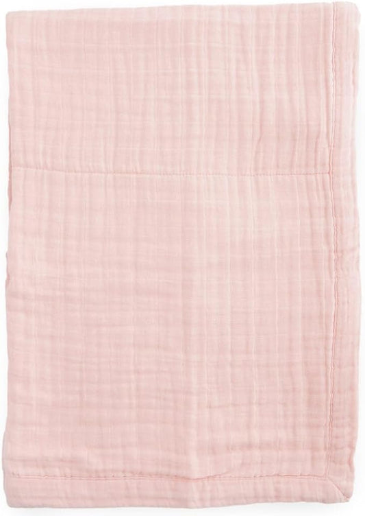 Little Unicorn New LU Cotton Muslin Baby Quilt - Light Pink, 30x40'