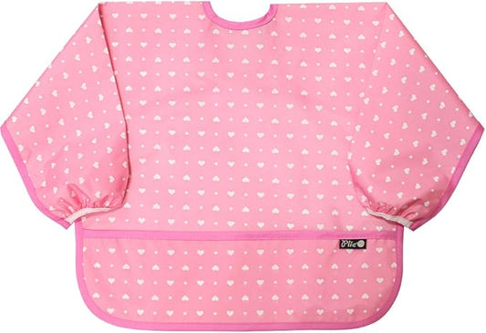 Long Sleeve Waterproof Bib for Toddlers – Feeding Smock for Baby Mealtime, Self-Feeding, Painting & Messy Play, BPA-Free
