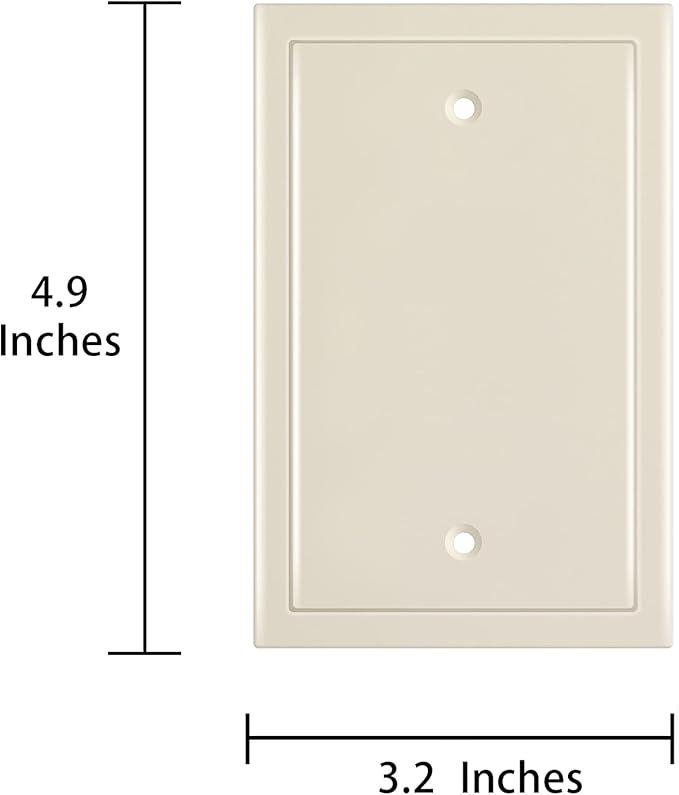 Modern Edge Decorative Wall Plate Switch Plate Outlet Cover, Durable Solid Zinc Alloy (Single Blank 2PK, Light Almond)