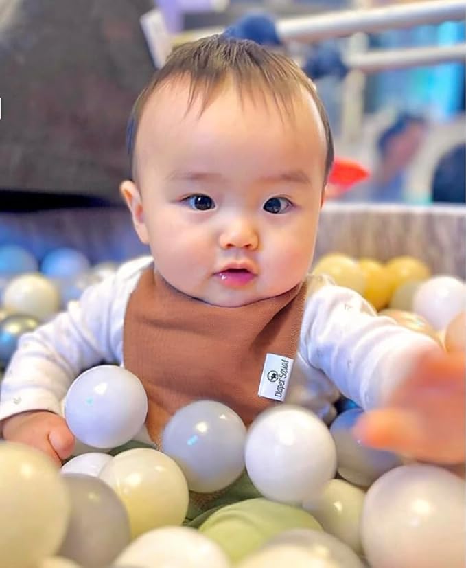 DiaperSquad's Baby Bibs for Drooling and Teething, Bibs for Boys, Baby Girl - Solid Cotton Baby Drool Bibs